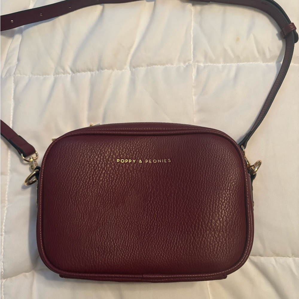 Poppy & Peonies Burgundy 24/7 Crossbody Bag